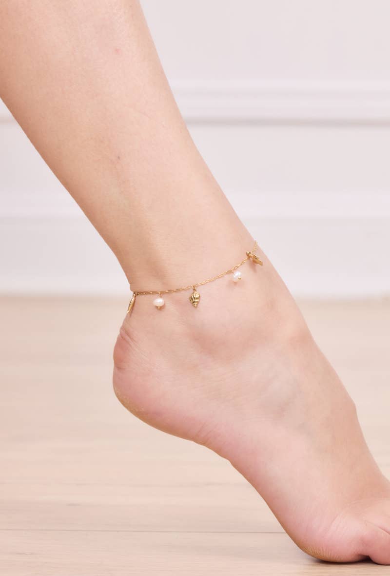 Encanto da Costa | Pulseira de Tornozelo com conchas marinhas