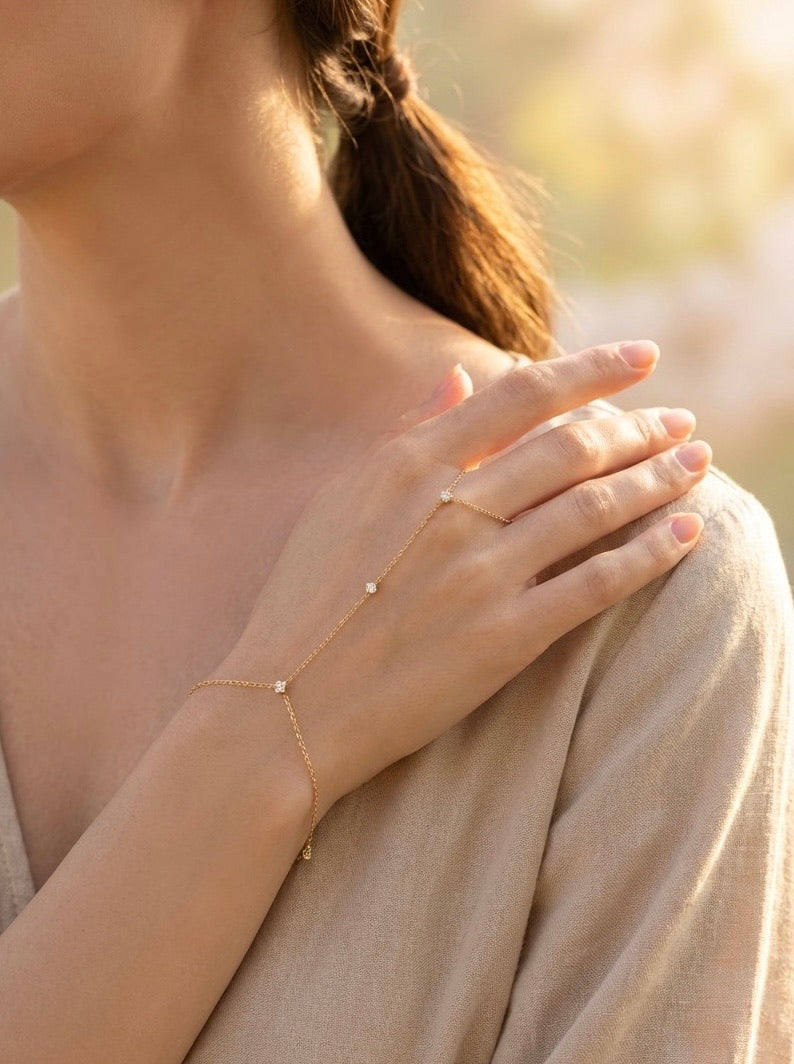 Aura dourada| pulseira com anel