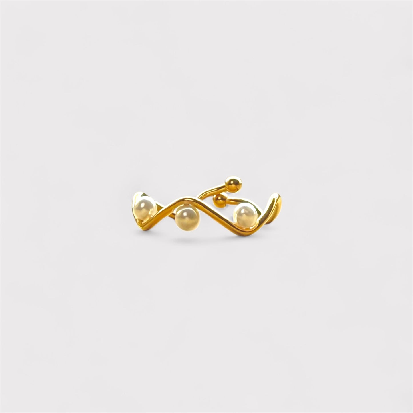 Perla | Anel com pérolas zigzag