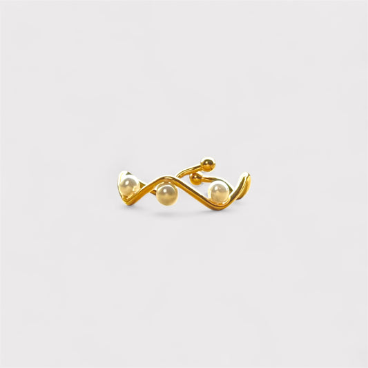 Perla | Anel com pérolas zigzag