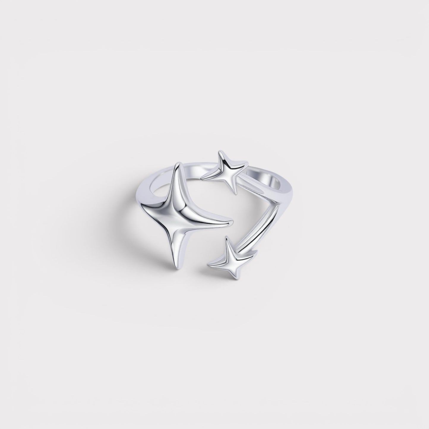 Sparkle prateado | Anel com três estrelas