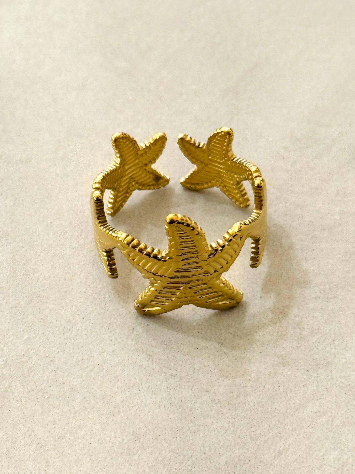 Dança das Estrelas | Anel ajustável com banho de ouro 14k
