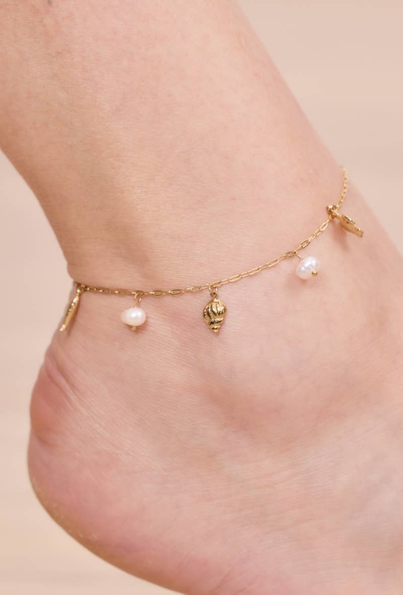 Encanto da Costa | Pulseira de Tornozelo com conchas marinhas