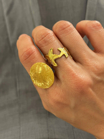 Dança das Estrelas | Anel ajustável com banho de ouro 14k