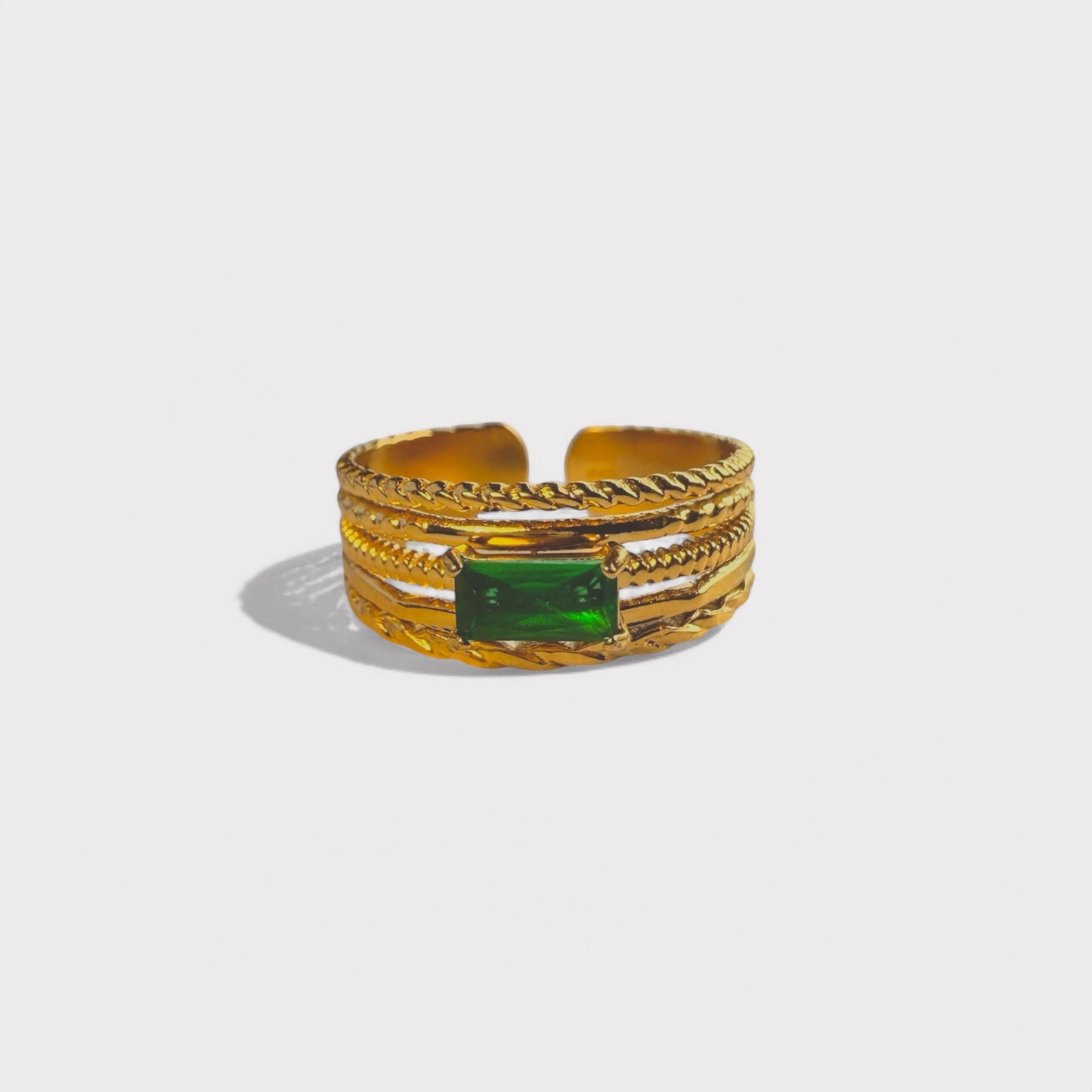 Esmeralda | Anel com Cristal Verde