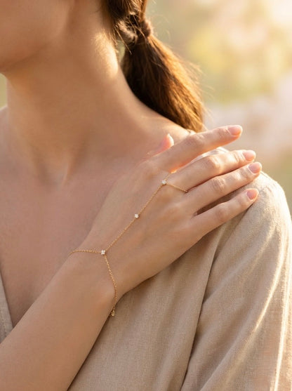Aura dourada| pulseira com anel