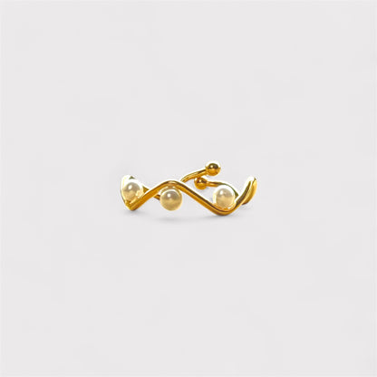 Perla | Anel com pérolas zigzag