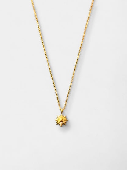 Sol Nascente | Colar com corrente chapada em ouro 14k