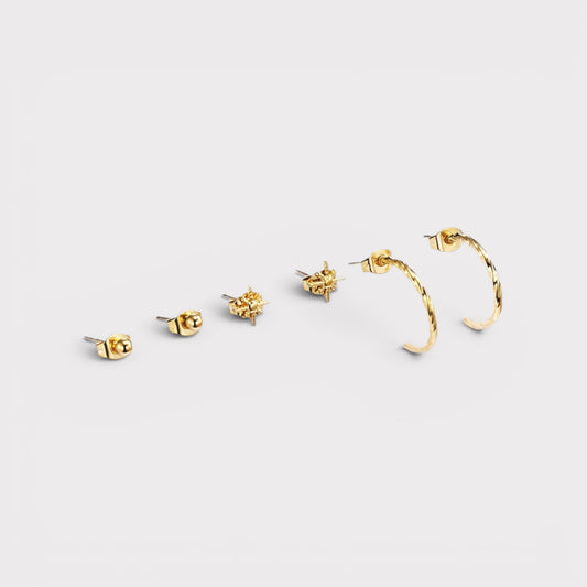Coral | Conjunto de três brincos