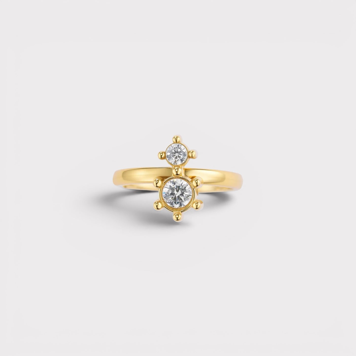 Aster | Earcuff dourado com dois pedras