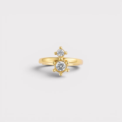 Aster | Earcuff dourado com dois pedras