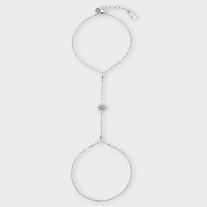 Zamira prateada | Pulseira com anel